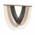 Faden Wandbehang 100 x 100 cm aus Textil in Beige Grau im Boho Stil