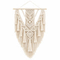 Makramee Wandbehang 70 cm x 120 cm aus Baumwolle in Creme Boho Dekoration